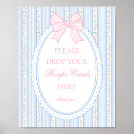 Poster Azul Pastel Vintage Floral Chique Compartilhe uma 