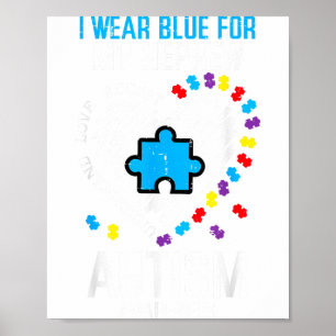 Poster Azul Pelo Sobrinho Conscientização do Autismo Famí