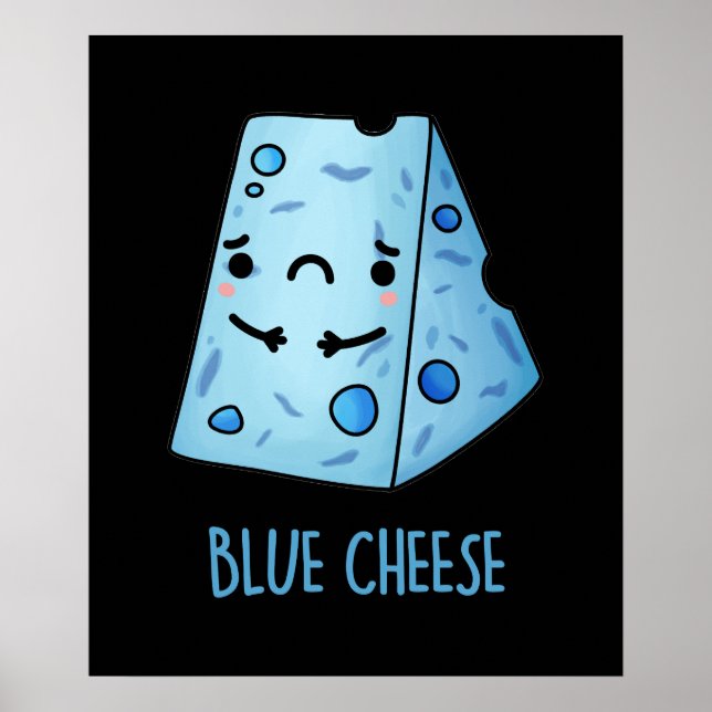 Poster Azul Queijo Engraçado Comida Arma Escuro BG (Frente)