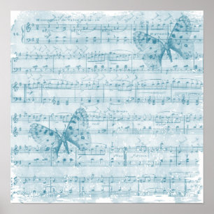 Póster Azul romance musical da borboleta