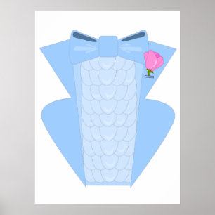 Poster azul Ruffled do smoking