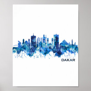 Poster Azul Skyline Dakar Senegal
