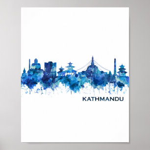 Poster Azul Skyline Kathmandu Nepal