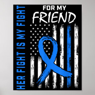 Poster Azul, Sua Luta É Minha Camisa De Consciência Da Di