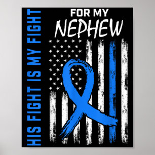 Poster Azul Sua Luta É Minha Camisa De Consciência Da Dia