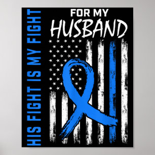 Poster Azul Sua Luta É Minha Camisa De Consciência Da Dia