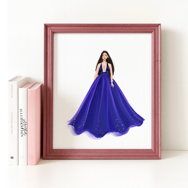 Poster Azul, trabalho de arte, ilustração de moda (Criador carregado)