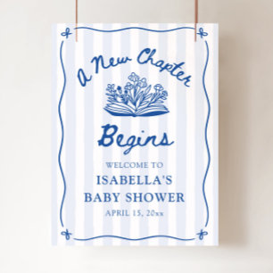 Poster Azul Um Novo Capítulo Começa Sinal de Boas-Vindas 