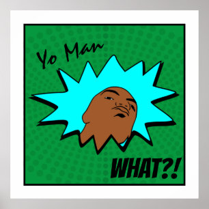 Poster Azul Verde Yo Man o que você quer Histórias em qua