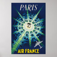 Azul Vintage Paris Viagens Aéreas Francesas Europa
