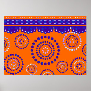 Póster Azul violeta de ARTdeco da festão + seu backgr. c