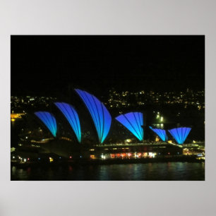 Poster azul vívido da sydney