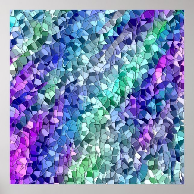 Póster azulejo abstrato (Frente)