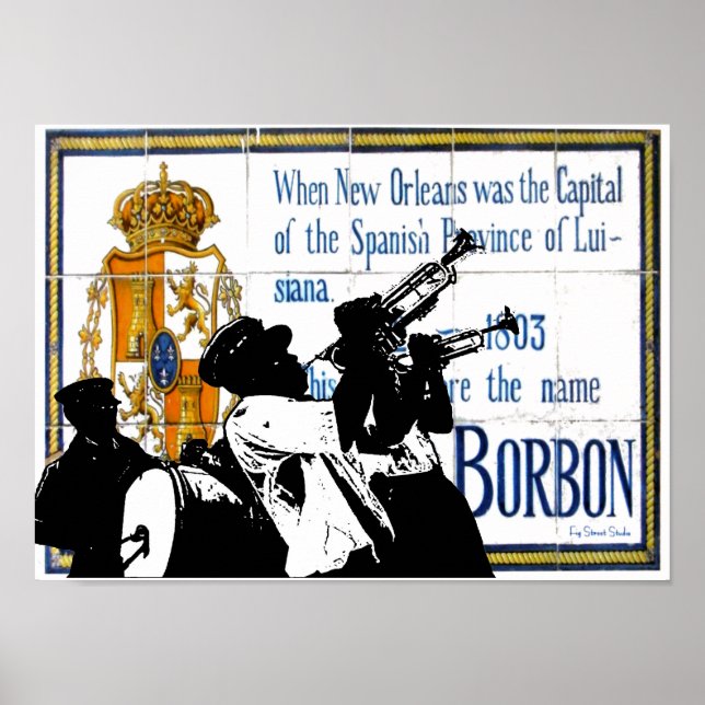 Póster Azulejo de Bourbon Banda de latão (Frente)