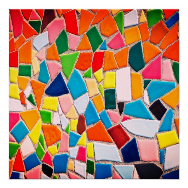 Póster Azulejo de cores (Frente)