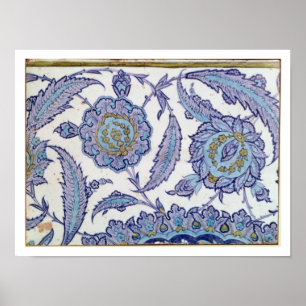 Póster Azulejo do produto de cerâmica de Isnik, c.1520-5