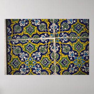 Póster Azulejo Moorístico, Alhambra, Granada, Espanha