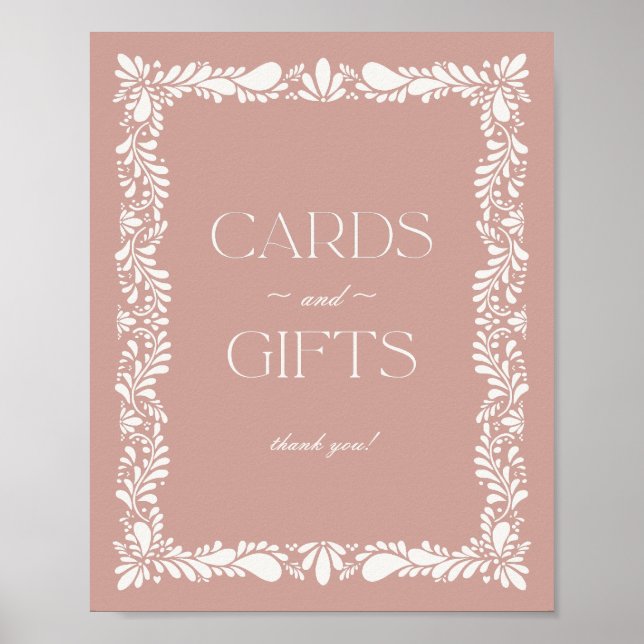 Poster Azulejo rosa Talavera Cartões e Presentes Espanhói (Frente)