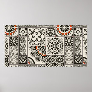 Poster Azulejo sem falhas com o Islã, árabe, indiano