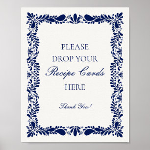 Poster Azulejo Talavera Azul Espanhol Compartilhe uma Rec