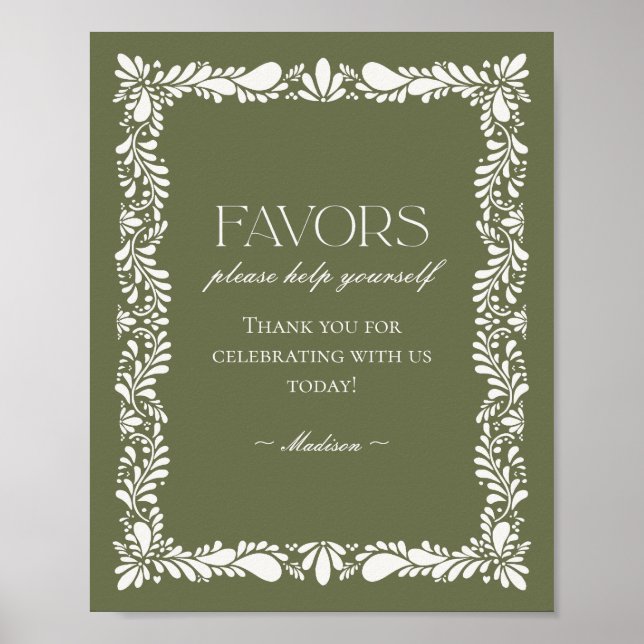 Poster Azulejo Verde Talavera - Sinal de Favor Espanhol (Frente)