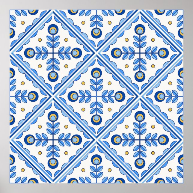 Poster Azulejos de cerâmica azulejo de Lisboa, Portugal t (Frente)