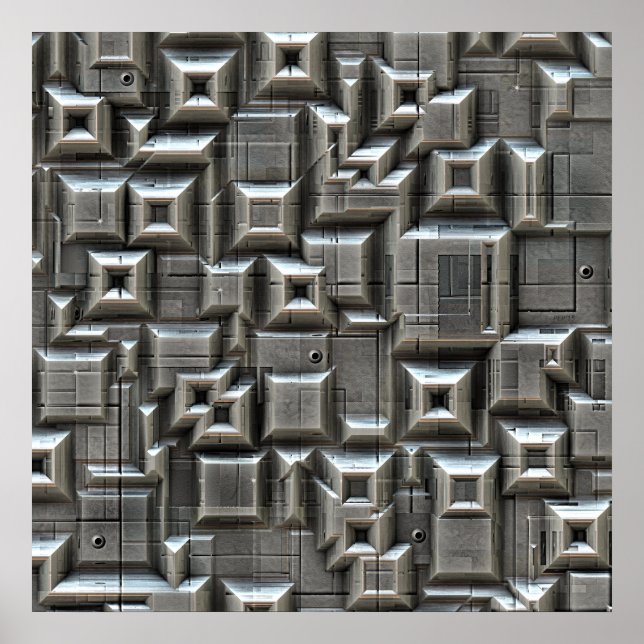 Poster Azulejos de espaço texturizados (Frente)