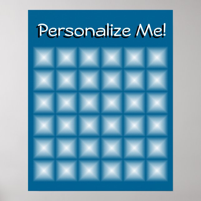 Póster Azulejos De Gem De Espontamento Escolhe Sua Cor Pe (Frente)