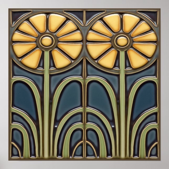 Poster Azulejos de Girassóis (Frente)