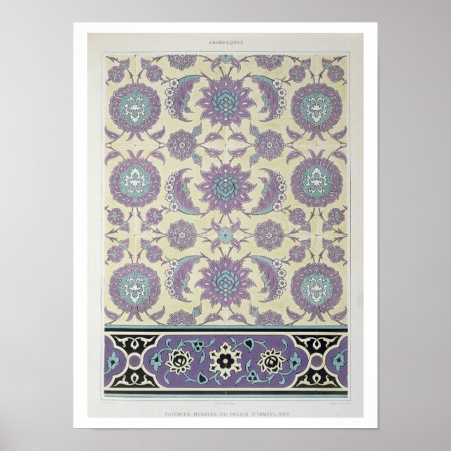 Póster Azulejos de Muro do Palácio de Ismayl-Bey, de Ar (Frente)