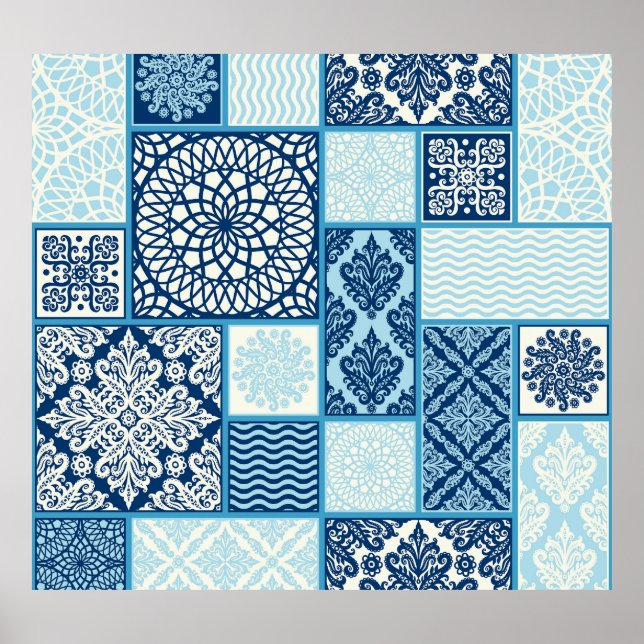 Poster Azulejos de patch, plano de fundo perfeito. (Frente)