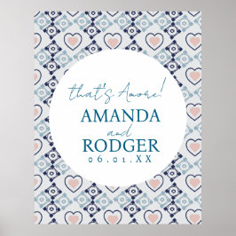 Poster Azulejos e Corações Italianos do Amor