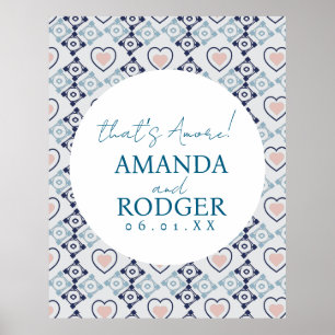 Poster Azulejos e Corações Italianos That’s Amore