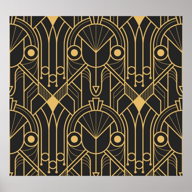 Poster Azulejos Geométricos Modernos Art Deco (Frente)