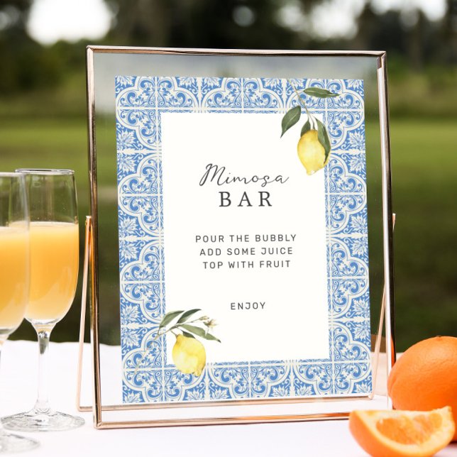 Poster Azulejos mediterrânicos Bar Amalfi Capri Mimosa (Criador carregado)