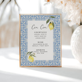 Poster Azulejos mediterrânicos Menu Bar Amalfi Capri