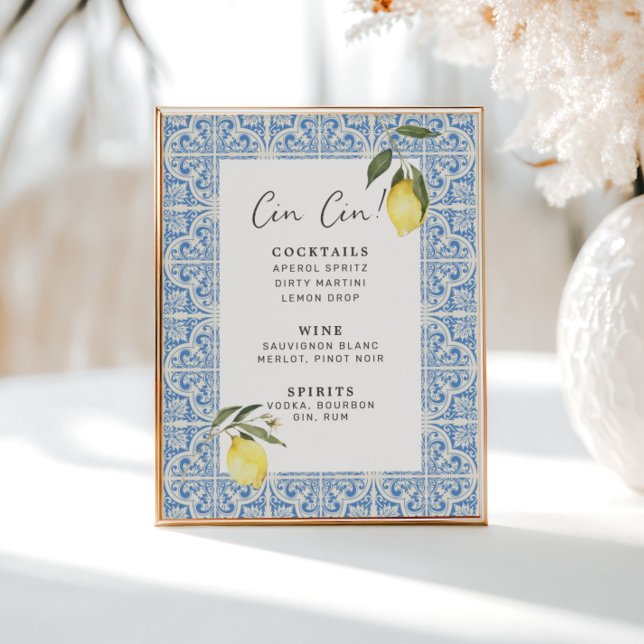 Poster Azulejos mediterrânicos Menu Bar Amalfi Capri (Criador carregado)