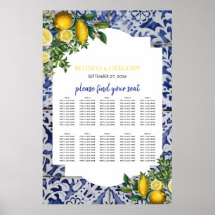 Poster Azulejos Portugueses Lemons - Gráfico de Casamento