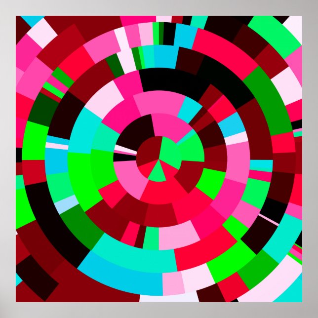 Poster Azulejos radiais (Frente)