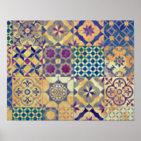 Azulejos tradicionais Coloridos do Mediterrâneo e 