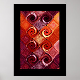 Póster azulejos vermelhos