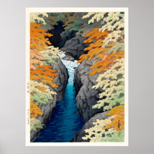 Poster Azuma Gorge Waterfall Hasui Kawase