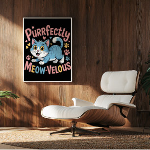 Poster Azure Feline Meow-Velice