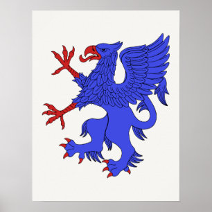 Póster Azure Rampant Griffin