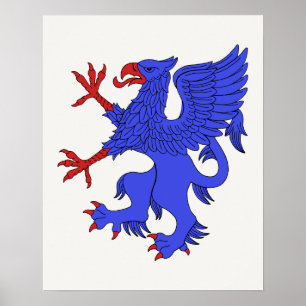 Póster Azure Rampant Griffin
