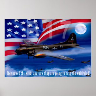 Póster B17 com citações de Harris do bombardeiro