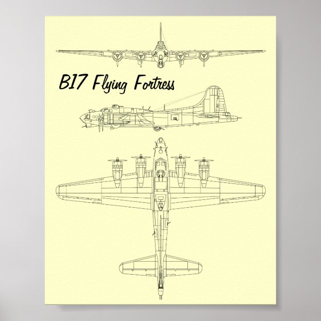 Póster B17 Fortaleza Voadora (Frente)