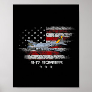 Poster B-17 Fortaleza Voadora Guerra Mundial 2 Bombardeir