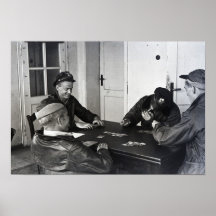 B-17 Pilotos de bombardeiros jogando cartas