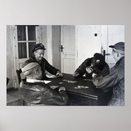 Póster B-17 Pilotos de bombardeiros jogando cartas